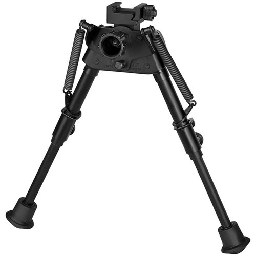 S-BRP BIPOD fra HARRIS er ultralett, kan justeres fra 6" til 9", har smidige ben, og festes direkte til Picatinny Rail for optimal stabilitet.
