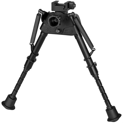 S-BRMP BIPOD fra HARRIS er ultralett (13 oz), har notched legs for rask utplassering og kan festes direkte til Picatinny Rail, ideell for skyting fra benk.