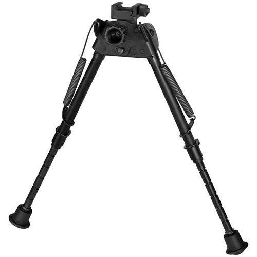 S-LMP BIPOD fra HARRIS er ultralett, justerbar fra 9" til 13", festes direkte til Picatinny Rail, og har fjærbelastede bein for rask utplassering.