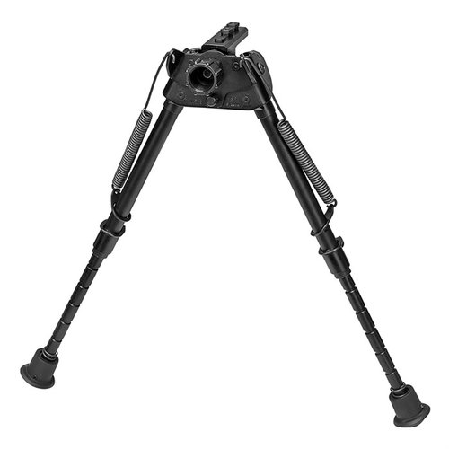 S-LM-MLOK BIPOD fra HARRIS er ultralett, justerbar fra 9" til 13", med noterte ben for rask utplassering, og passer perfekt til Mlok handguard.
