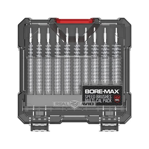 Bore-Max Speed Brushes har dobbel børstetetthet for maksimal rengjøringskraft, og inkluderer 10 børster for populære kalibre i en praktisk oppbevaringsboks.