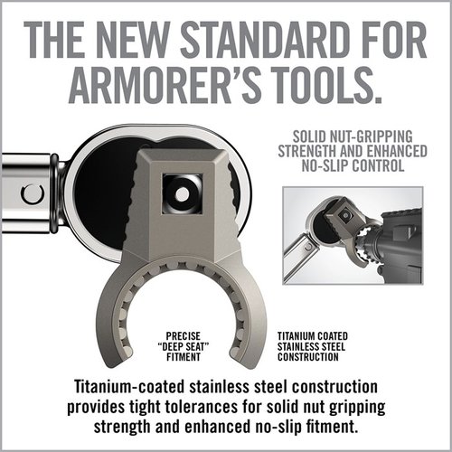 Real Avid Armorer's Master Kit AR-15 Pro tilbyr presise verktøy for bygging og vedlikehold av AR-15, inkludert momentnøkkel og spesialverktøy.