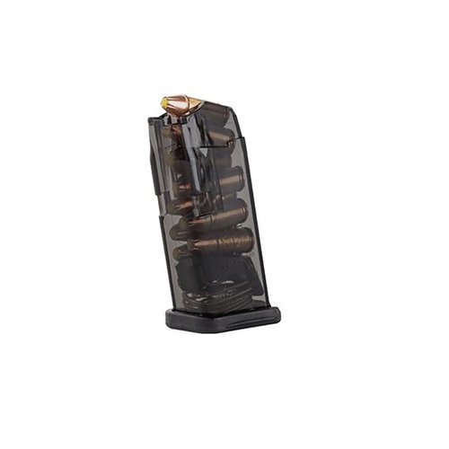 TRANSLUCENT MAGAZINE FOR GLOCK® 26 gir overlegen synlighet, pålitelighet, enkel rengjøring og holdbarhet med Advanced Transparent Polymer.