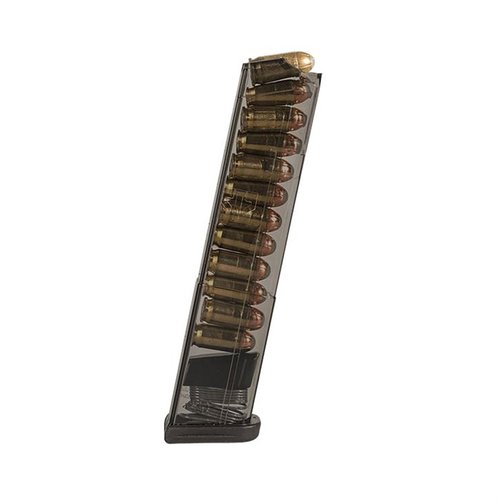 ETS gjennomsiktige polymermagasiner for Glock 42 øker pålitelighet og kapasitet, med lettvektsdesign og enkel identifisering av fylling.