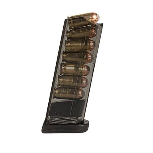 ETS gjennomsiktige polymermagasiner for Glock 42 gir lettvekt, OE-pålitelighet, enkel gjenkjenning av ladestatus og motstand mot langvarig lagring.