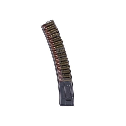 9mm magasiner for H&K MP5 med 30 skudd, ekstremt pålitelig mating, lettvektig polymer, motstandsdyktig mot kjemikalier og temperatur, livstidsgaranti.