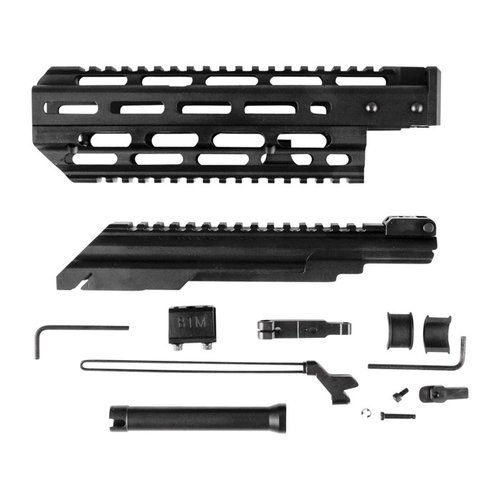 AKM GEN-3 Dog Leg scope rail og håndbeskytter gir optimal balanse, rask måletaking, M-LOK kompatibilitet og beskytter optikk mot varme.
