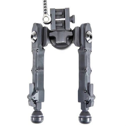 ACCU-TAC PC-4 bipod tilbyr 4 benposisjoner, 5 høydealternativer, og rask festing til Picatinny- eller Arca Swiss-skinner, perfekt for presisjonsskyting.