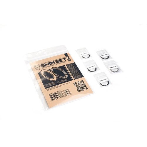 Strike Industries AR Shim Set for .223/5.56 eller .308 sikrer nøyaktig timing og justering av munningsenheter, gjenbrukbare og laget av SUS 304 rustfritt stål.