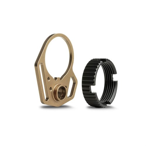 Strike Industries Ultralight Multi-Function End Plate og Anti-Rotation Castle Nut gir sikkerhet, enkel installasjon og flere festepunkter for slinger i lett 7075-T6 aluminium.