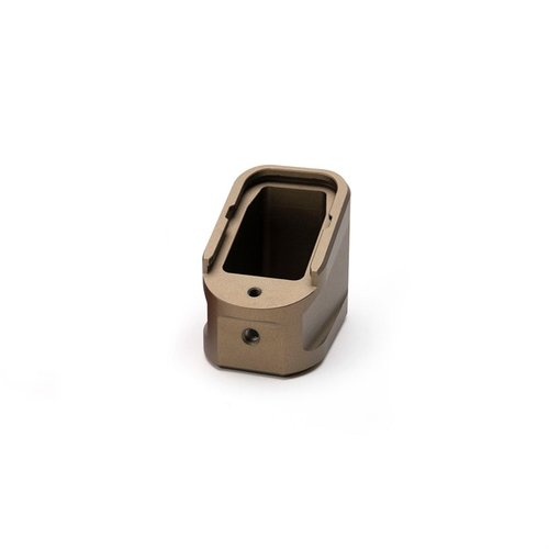 Strike Industries Aluminium Extended Magazine Plate for GLOCK™ G17 gir ekstra 5 patroner 9mm eller 4 patroner .40 cal, med lav drag og ingen snag design.