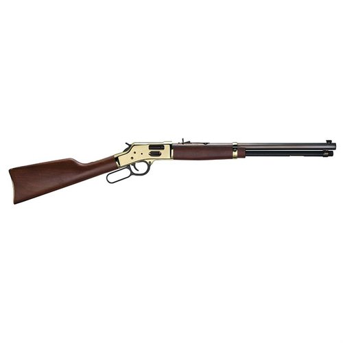 BIG BOY BRASS 357 MAGNUM/38 SPECIAL har en 20" oktagonal løp, justerbare sikter og 10 skudds magasin, perfekt for både cowboyer og storviltjegere.