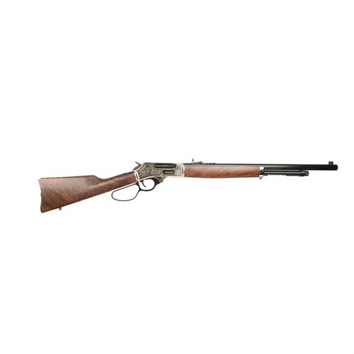 Henry Repeating Arms BRASS WILDLIFE EDITION 45-70 er en lett, stålramme rifle med vakker gravering, perfekt for jakt i krevende terreng.
