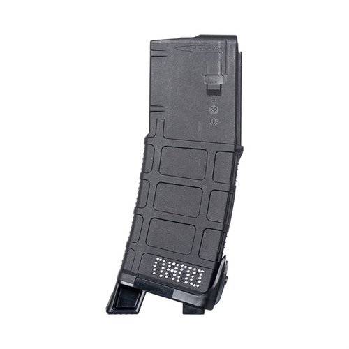 MAGPOD for Gen M3 PMAG tilbyr forbedret stabilitet i liggende stilling, ergonomisk design for bedre grep og en sikker dockingplass for Multitasker NANO-verktøy.