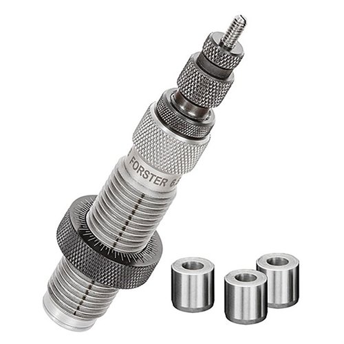 Bushing Full Length Sizing Die kit fra Forster inneholder en håndpolert Full Length Bushing Die og tre standard bushing størrelser for optimal tilpasning.
