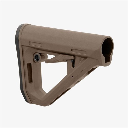 DT Carbine Stock fra MAGPUL gir økt stabilitet, enkel justering, og høy holdbarhet med sitt unike design og dual tensioning teknologi for Mil-Spec plattformer.