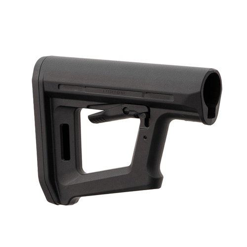 MOE PR Carbine Stock kombinerer et lett design med støtte for hånden, M-LOK festepunkter og CTR Cheek Riser-kompatibilitet for presise skudd.