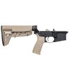 AR-15 Complete Widebody Lower Receiver med BCM Mod 2 SOPMOD stokk, 7075-T6 aluminium, PNT trigger og tre QD sling fester for optimal ytelse.