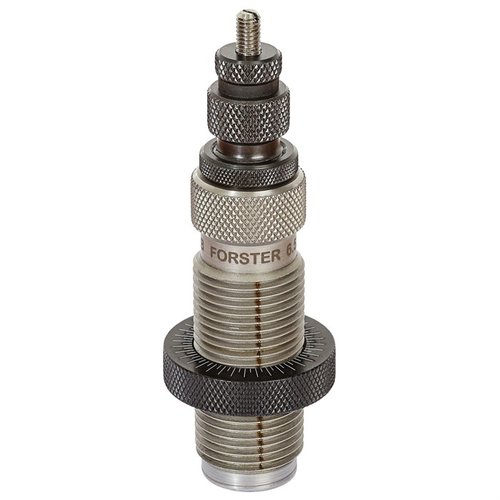 Forster Bushing Full Length Sizing Die kit inkluderer en håndpolert Full Length Bushing Die og tre standard bushing størrelser, perfekt for presis omforming.