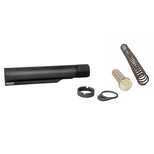 Geissele Premium Mil-Spec Buffer Tube er laget av 7075-T6 aluminium, med 6 posisjoner og Super 42 fjær for bedre pålitelighet og mindre fjærlyd.