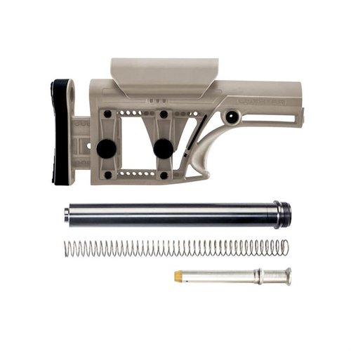 MBA-1 Buttstock med justerbar lengde og kinnstøtte, komplett med A2 buffer system, lettvektig design og flere festepunkter for slynge, tilgjengelig i svart og FDE.