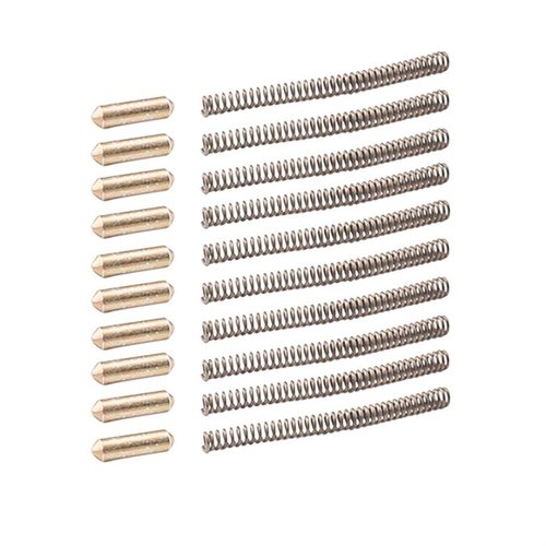 LUTH-AR AR-15 takedown pin detent med fjær (10-pakning) gir pålitelig ytelse og holdbarhet, perfekt for oppgradering av AR-15-rifler.