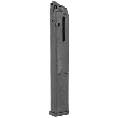 Få 15 eller 25 skudd 22 Long Rifle magasin til Glock 17, 19, 22, 23 Gen 3 og 4, perfekt for CCI 40 Grain Round Nose Mini-Mag ammo. Svart finish.