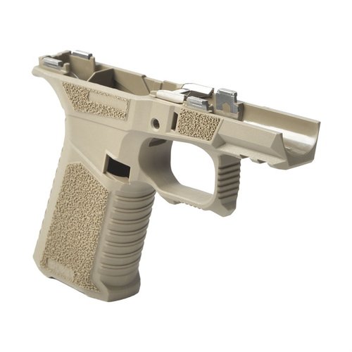 SCT 43X Sub Compact ramme gir optimal ergonomi, aggressiv tekstur, flared mag well og er kompatibel med Glock 43X/48 for en forbedret skyteopplevelse.