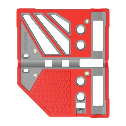 BENCH BLOCK PRO fra REAL AVID gir presis pin-alignment med 14 hull, 2 spor, og sterke magneter for å sikre deler, perfekt for rengjøring og reparasjon av våpen.