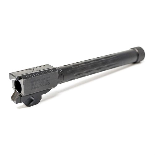 Oppgrader din Sig Sauer P320 med en Faxon Flame Fluted match grade barrel i 416-R rustfritt stål, med 11-graders target crown og slitesterk finish.