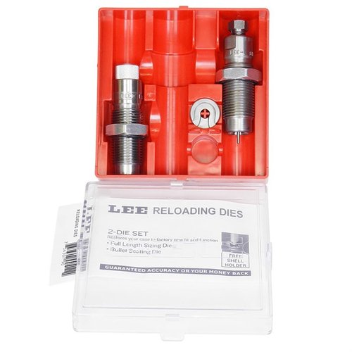 Lee 22 Steel 2-Die Set inkluderer Full Length Sizing Die, Bullet Seating Die, Universal Shell Holder og instruksjoner for enkel og presis lading av 4.6x30.