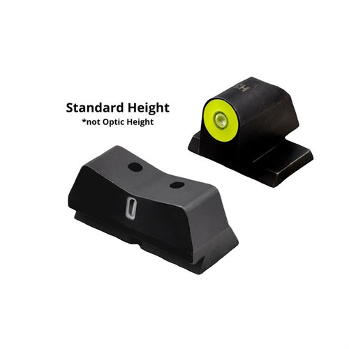 DXT2 Big Dot Night Sights gir overlegen synlighet i alle lysforhold med et stort, høy- kontrast frontpunkt og en lav profil V-notch bak.