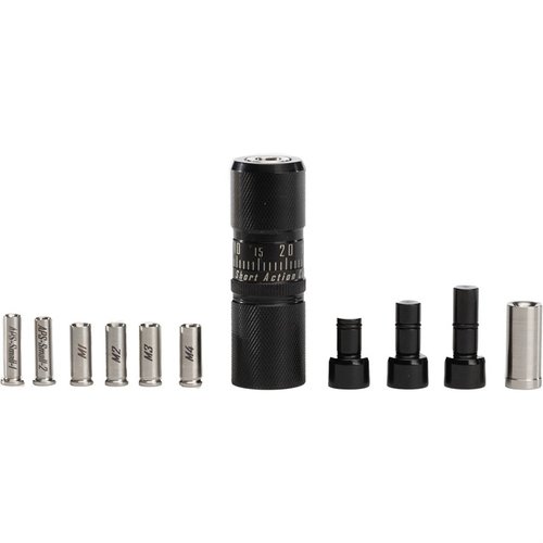 INFINITY APS DIE er den ultimate kule settedie for presis omlasting fra 223 Remington til 338 Lapua Magnum, med 6 settestammer og 2 sentrering sleever.