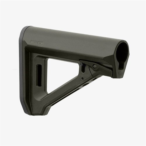 MOE RL Carbine Stock fra MAGPUL har et strømlinjeformet design, justerbar LOP fra 10.65" til 13.85" og forbedret kinnvinkel for økt komfort.