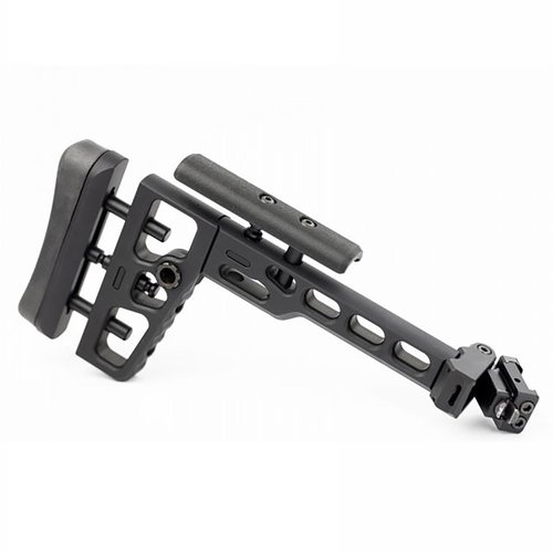 S.A.S. TACTICAL FOLDING STOCK med Picatinny-adapter tilbyr fleksibilitet og stabilitet, perfekt for tilpasning og rask montering av tilbehør.