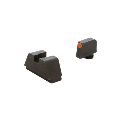 AMERIGLO XL TALL OPTIC-kompatible tritium-sikter gir presis co-witness for rødpunktsikter og fungerer som pålitelige backup-sikter for Glock MOS-modeller.