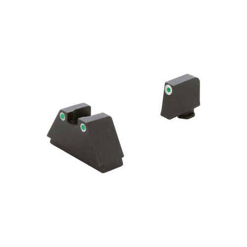 AMERIGLO 3XL Tritium sikter gir presis høyde for co-witness med rødpunktoptikk på Glock MOS modeller, unntatt 42, 43, 48. Pålitelig og robust.
