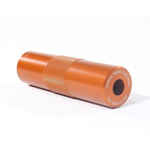 Lyman Pro Ammo Checker er laget av korrosjonsbestandig rustfritt stål, perfekt for å sjekke at dine 223 Rem patroner passer i kammeret.