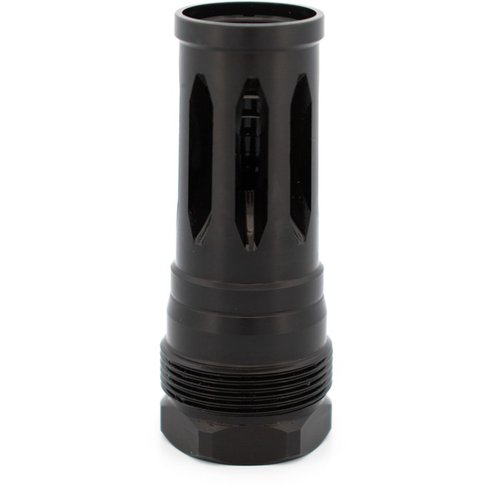 R2C FLASH HIDER er Plan B kompatibel, har Black Nitride finish for bedre tetning, 17-4 PH materiale, kompatibel med Atlas, inkludert shims for enkel montering.