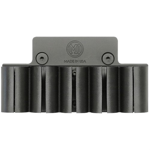 Få rask tilgang til 5 ekstra 12 Ga runder med denne lette holderen av Hard Coat Anodized 6061 Aluminum og forsterket polymer, kun for Midwest Industries stokker.