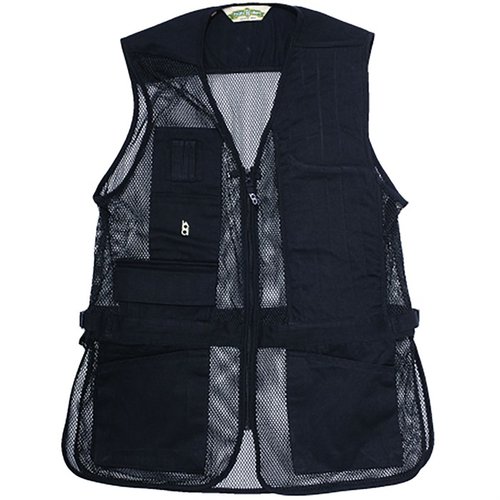 BOB ALLEN FULL MESH SHOOTING VEST er lett og pustende, med justerbare sider, lommer for haglepatroner og ekstra skallsystem for optimal komfort.