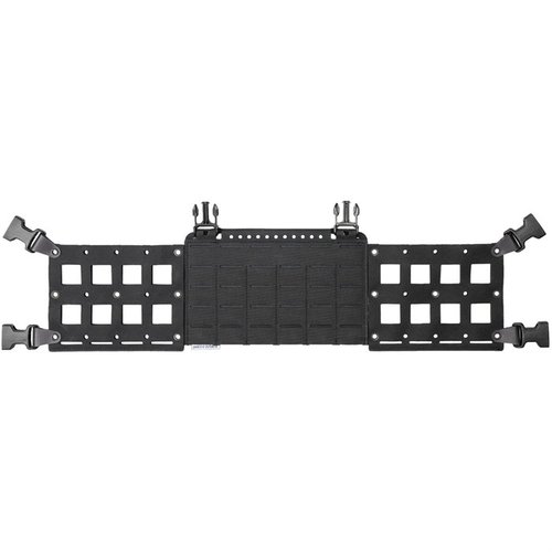 SPIRITUS SYSTEMS THE THING 3 er en robust og fleksibel brystrigg-plattform med MOLLE-kompatibilitet, ideell for tilpasning og enkel festing av tilbehør.
