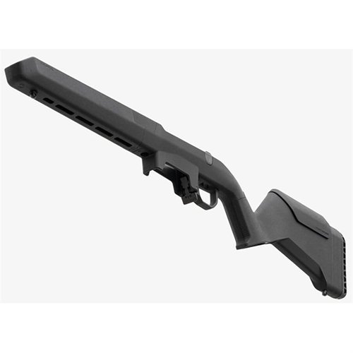 MAGPUL HUNTER LITE justerbar stokk for Ruger American er lett, ergonomisk, og kompatibel med både høyre- og venstrehåndsrifler, med justerbar LOP og M-LOK festepunkter.