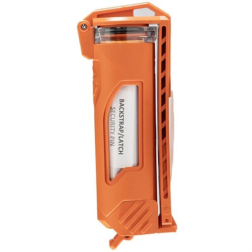 CELLVAULT-21 lagrer 21700-batterier trygt og tilgjengelig, med vanntett O-ring, sikker metallspenne og slank profil for enkel integrering i MOLLE/PALS.