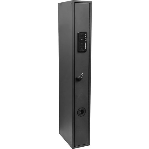 FAST BOX Modell 47 tilbyr rask tilgang med biometrisk tastatur, solid 14-gauge stål, og fleksible monteringsalternativer for sikker oppbevaring av våpen.