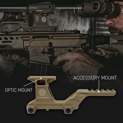 HYDRA V2 er en dual optic mount som gir 2.91" Optic Centerline for raskere målidentifikasjon, bedre holdning og økt situasjonsbevissthet.
