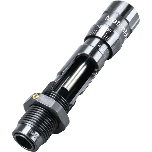RCBS MATCHMASTER Bullet Seater Die gir presis justering med stor mikrometer, bullet retention system og selvjusterende stem for optimal konsentrisitet.