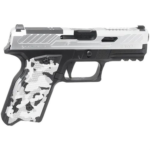 XF PRO™ 9MM Luger er en kompakt, all-metal pistol med Glock® magasin kompatibilitet, utmerket presisjon, og justerbare grep for en tilpasset skyteopplevelse.