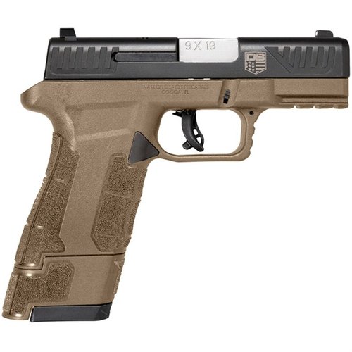 Diamondback AM2 9mm pistol er kompakt, lett og robust, med aggressiv grepstekst og tilpassbare Glock-kompatible sikter for sikkerhet og ytelse.