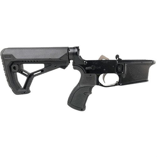 CEO-15 Battle Series Lower Receiver er laget av 7075-T6 aluminium, har en håndjustert trigger, ergonomisk pistolgrep og justerbar kolbe for optimal ytelse.